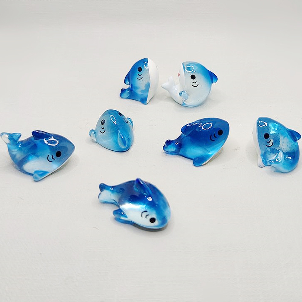 Resin Crafts Diy - 3/6 sztuk Mini żywiczne miniatury rekina,